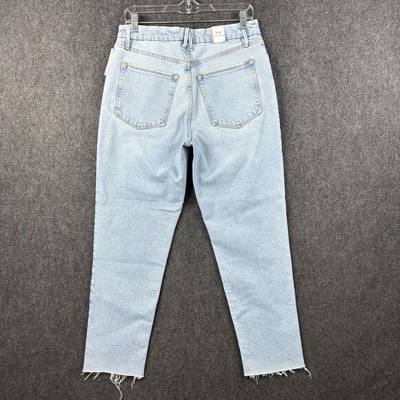 Good American The Weekender Jeans Women 4/27 Blue Straight Leg Raw Hem Indigo248 - Picture 3 of 14